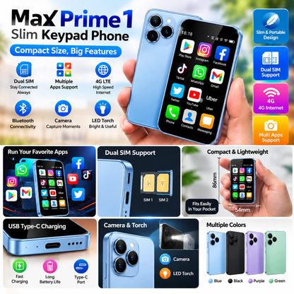 Max Prime1 Slim Keypad Phone