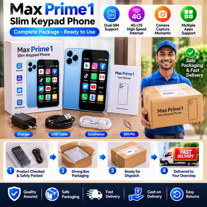 Max Prime1 Slim Keypad Phone